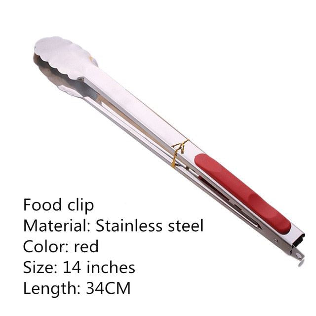 Stainless Steel BBQ Grilling Tong Salad Bread Serving Tong Non-Stick Kitchen Bar