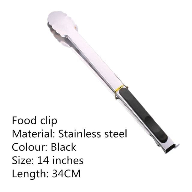 Stainless Steel BBQ Grilling Tong Salad Bread Serving Tong Non-Stick Kitchen Bar