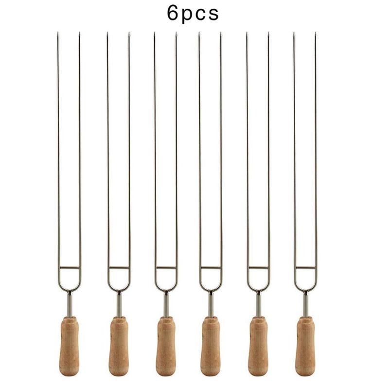 Stainless Steel U-Shaped Barbecue Brazing Fork Needle Grilling Skewers Doub