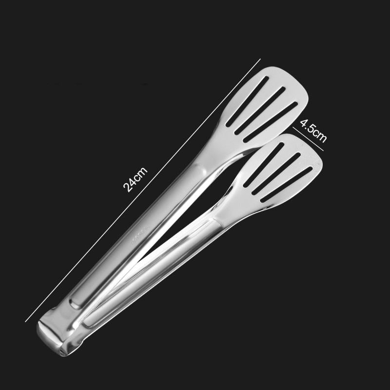 WORTHBUY Gold Stainless Steel Food Tongs Non-Slip Serving Tongs For BBQ Meat Sal