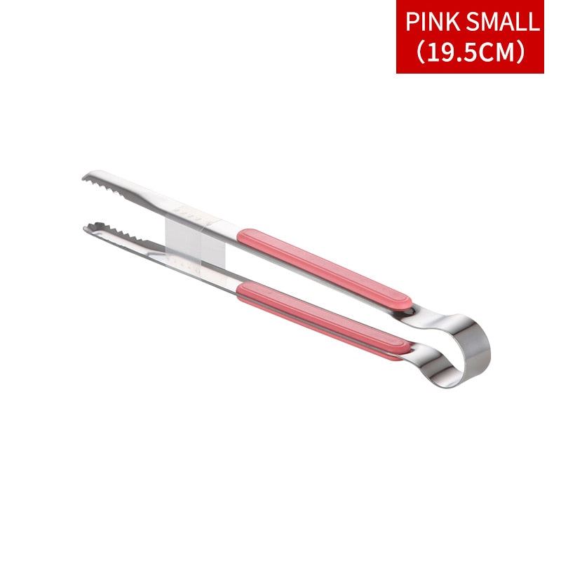 WORTHBUY Gold Stainless Steel Food Tongs Non-Slip Serving Tongs For BBQ Meat Sal