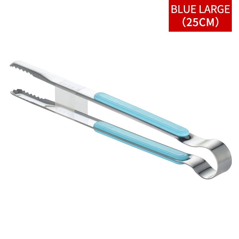 WORTHBUY Gold Stainless Steel Food Tongs Non-Slip Serving Tongs For BBQ Meat Sal
