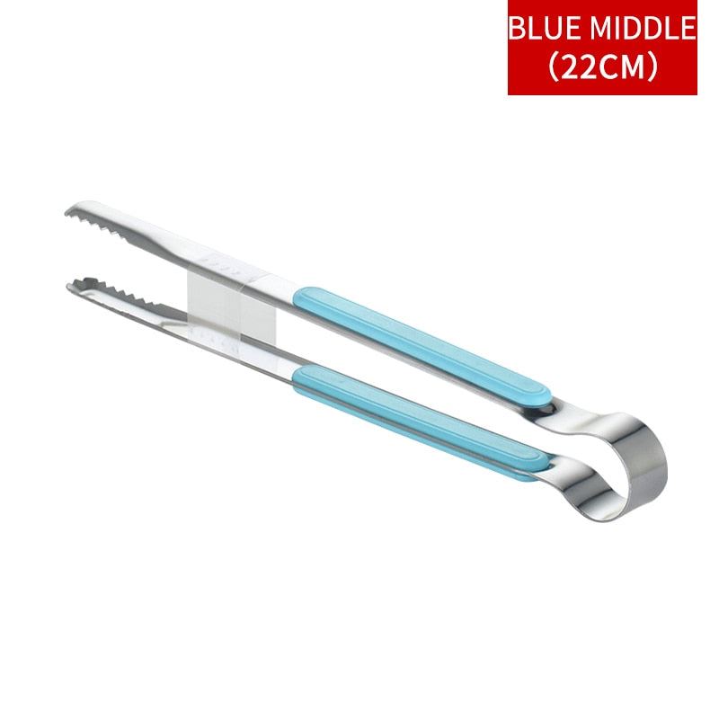 WORTHBUY Gold Stainless Steel Food Tongs Non-Slip Serving Tongs For BBQ Meat Sal