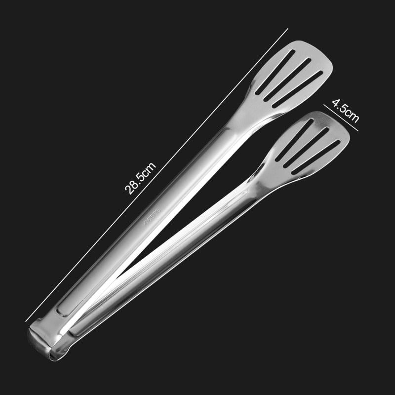 WORTHBUY Gold Stainless Steel Food Tongs Non-Slip Serving Tongs For BBQ Meat Sal