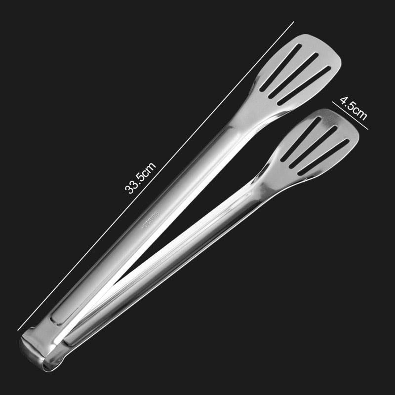 WORTHBUY Gold Stainless Steel Food Tongs Non-Slip Serving Tongs For BBQ Meat Sal