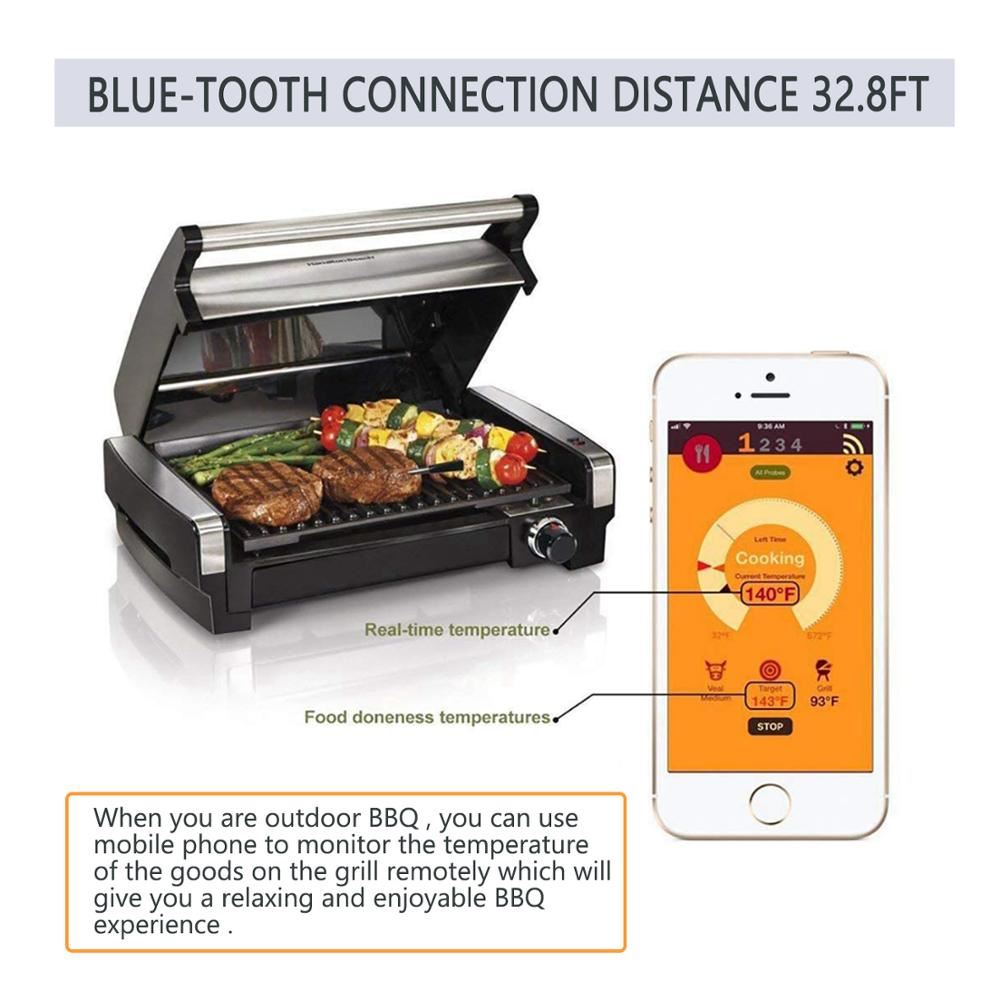 Upgraded Meat Thermometer Wireless Digital Bluetooth Barbecue Accessories  for O