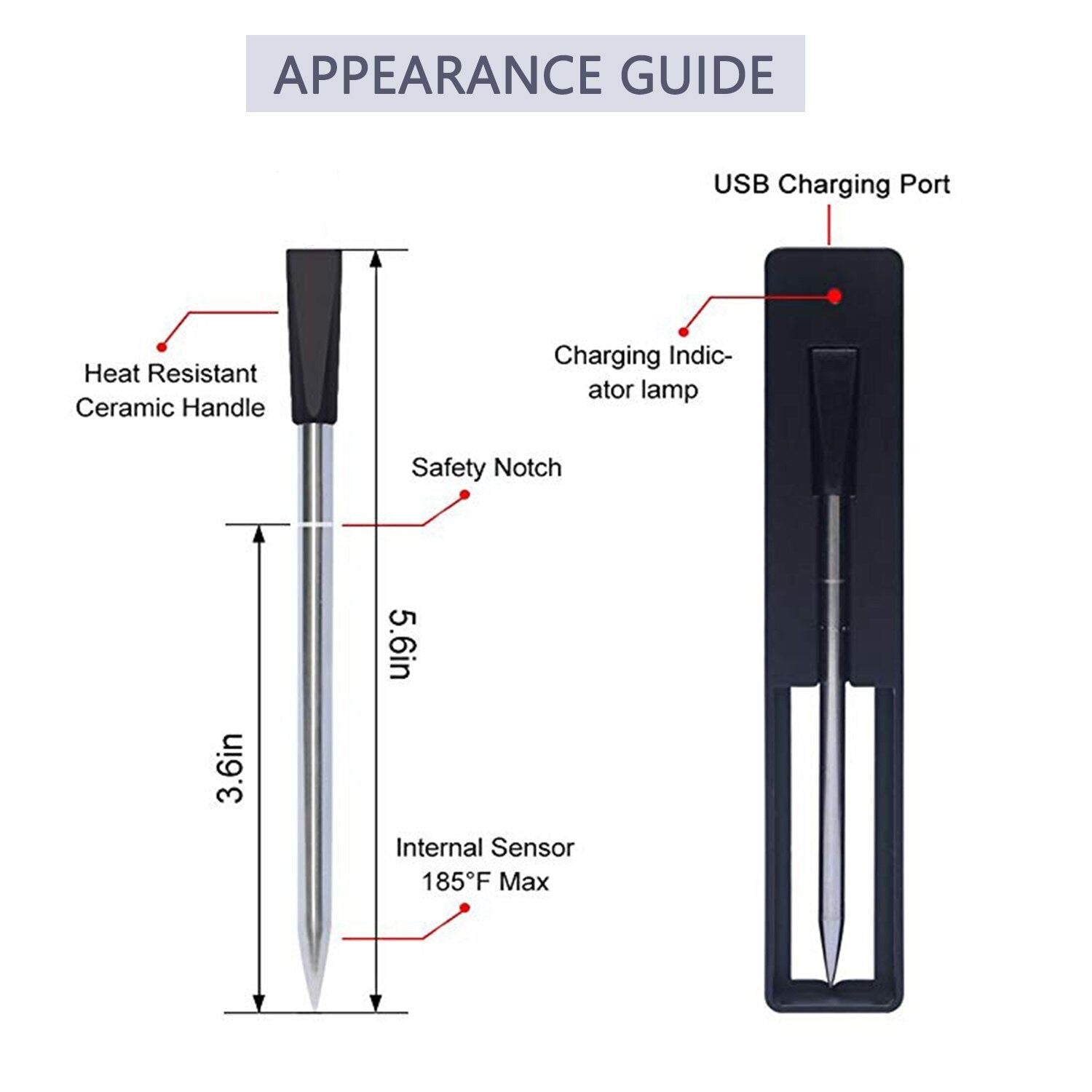 Upgraded Meat Thermometer Wireless Digital Bluetooth Barbecue Accessories  for O