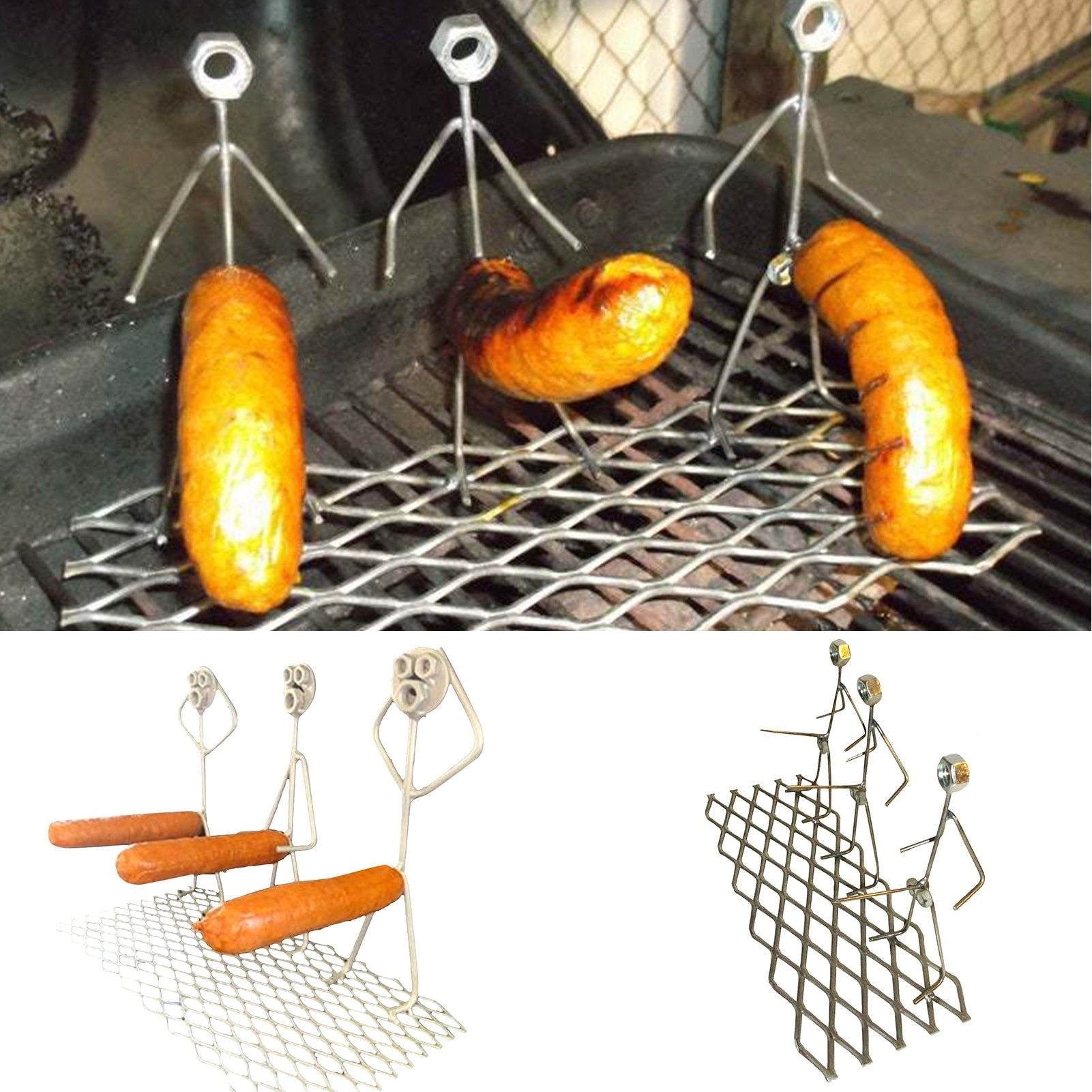 Portable Hot Dog Rack Stainless Steel Barbecue Grill Vertical Sausage Roaster