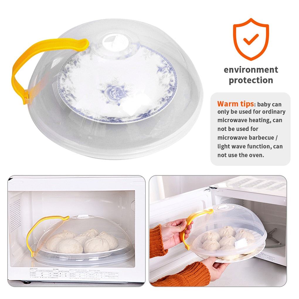 Food Cover Microwave Oven Dish Pan Lid Plate Stove Cover Cookware Lid Transparen