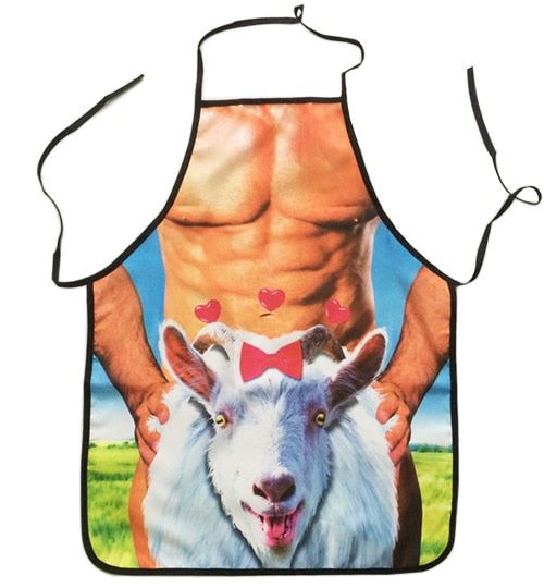 3D Funny Aprons Sexy Muscle Man & Women Apron Dinner BBQ Party Cooking Apron Adu