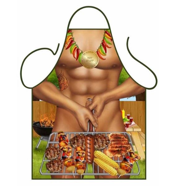 3D Funny Aprons Sexy Muscle Man & Women Apron Dinner BBQ Party Cooking Apron Adu