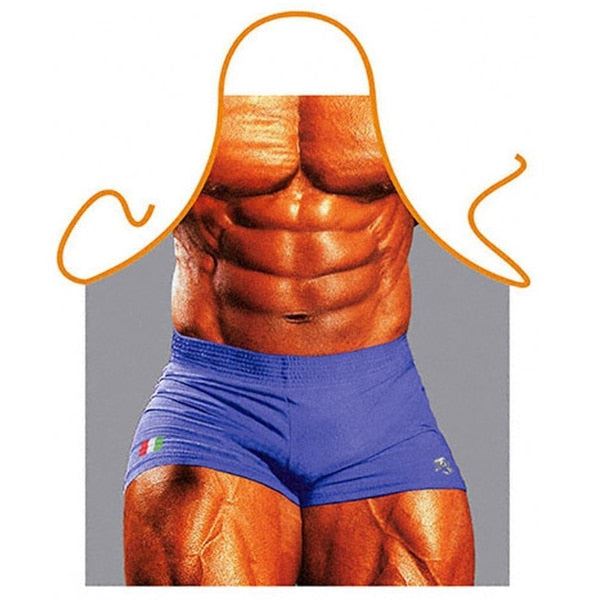 3D Funny Aprons Sexy Muscle Man & Women Apron Dinner BBQ Party Cooking Apron Adu