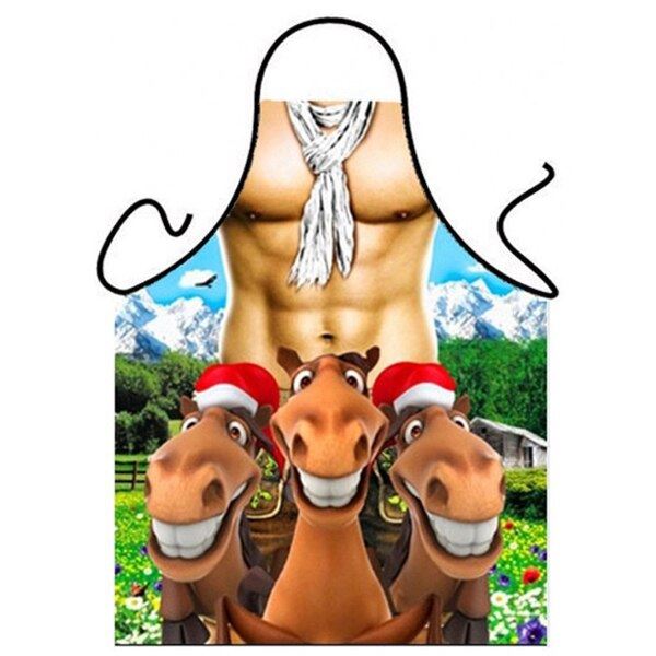 3D Funny Aprons Sexy Muscle Man & Women Apron Dinner BBQ Party Cooking Apron Adu