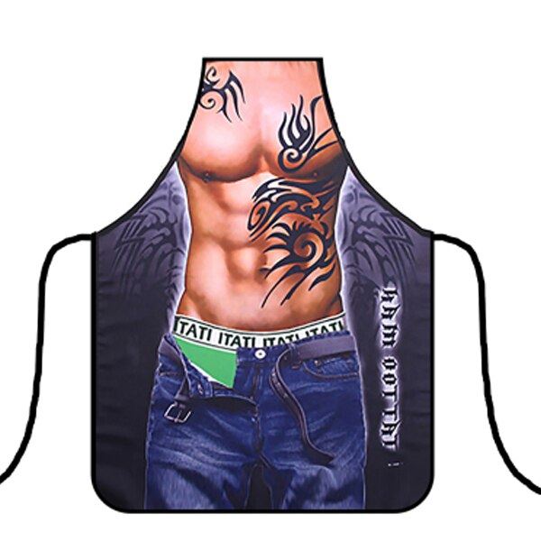 3D Funny Aprons Sexy Muscle Man & Women Apron Dinner BBQ Party Cooking Apron Adu