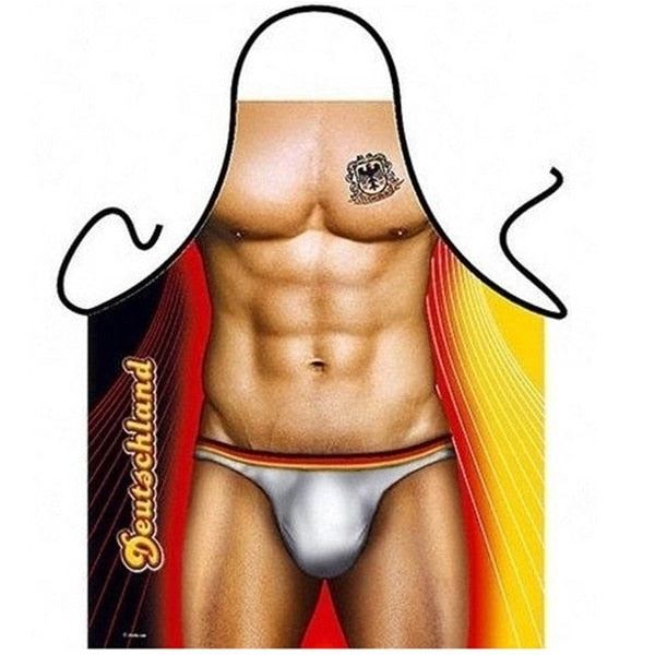 3D Funny Aprons Sexy Muscle Man & Women Apron Dinner BBQ Party Cooking Apron Adu