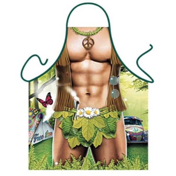3D Funny Aprons Sexy Muscle Man & Women Apron Dinner BBQ Party Cooking Apron Adu
