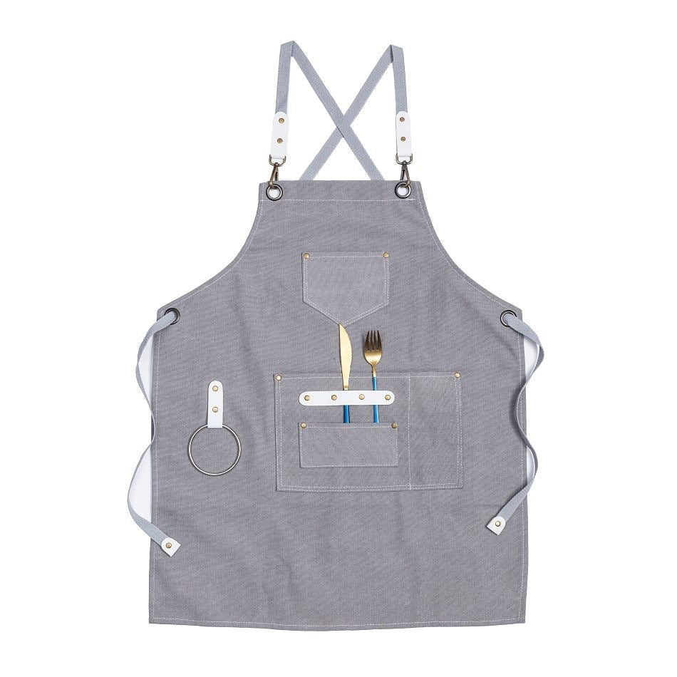 2021 New Thick Canvas Unisex Apron Bib Chef Kitchen Aprons for Women Men Coffee