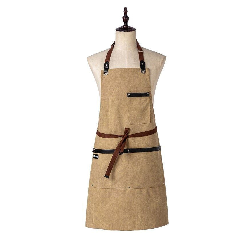 2021 New Thick Canvas Unisex Apron Bib Chef Kitchen Aprons for Women Men Coffee