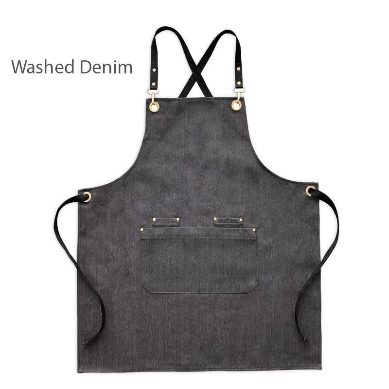 2021 New Thick Canvas Unisex Apron Bib Chef Kitchen Aprons for Women Men Coffee