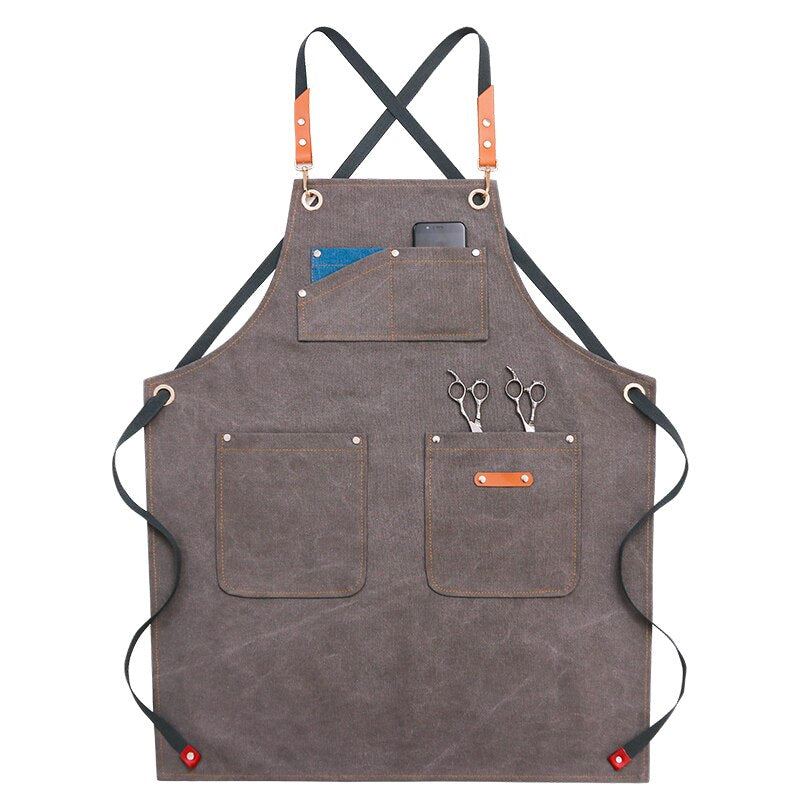 2021 New Thick Canvas Unisex Apron Bib Chef Kitchen Aprons for Women Men Coffee