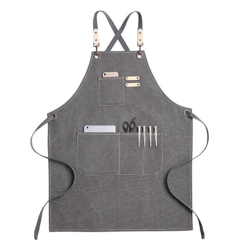 2021 New Thick Canvas Unisex Apron Bib Chef Kitchen Aprons for Women Men Coffee