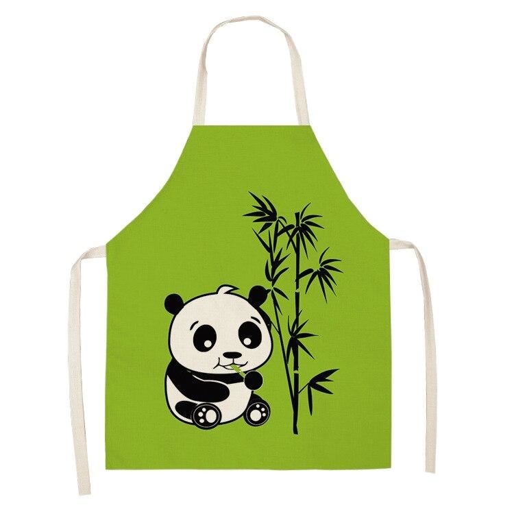 Fashion Panda Series Waterproof Cotton Linen Housework Kitchen Apron For Woman M