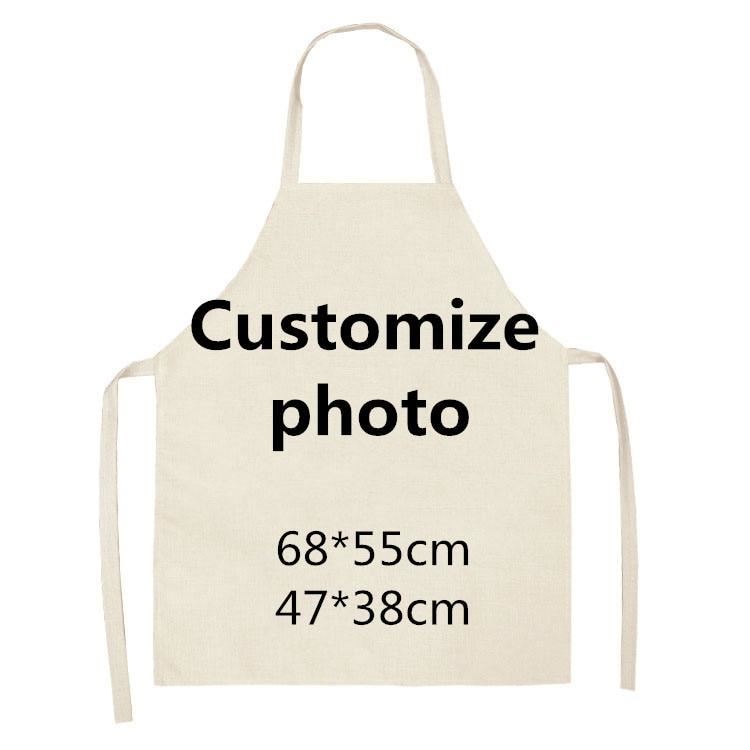 Customized Photo Aprons Kitchen Linen Apron for Man Woman Waist Baking Bib Kitch