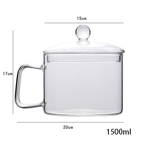 Transparent Glass Soup Pot Household Kitchen Vegetable Salad Bowl Thickened Flam
