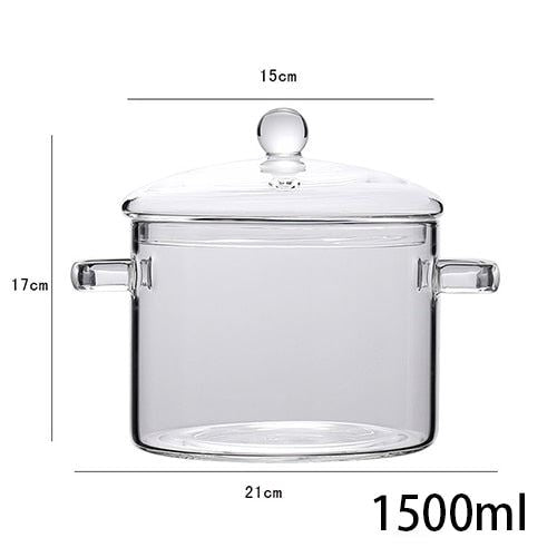 Transparent Glass Soup Pot Household Kitchen Vegetable Salad Bowl Thickened Flam