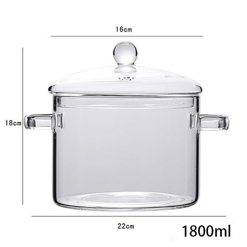 Transparent Glass Soup Pot Household Kitchen Vegetable Salad Bowl Thickened Flam