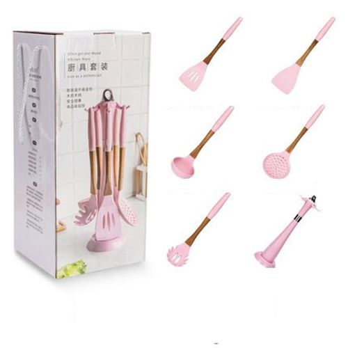 Pink Cooking Tools Set Premium Silicone Kitchen Cooking Utensils