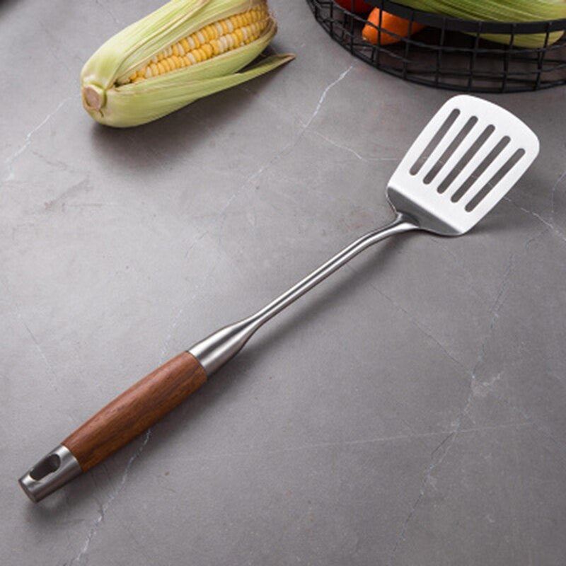 Food Grade Stainless Steel Non-stick Sanding Kitchenware Household Wooden Handle