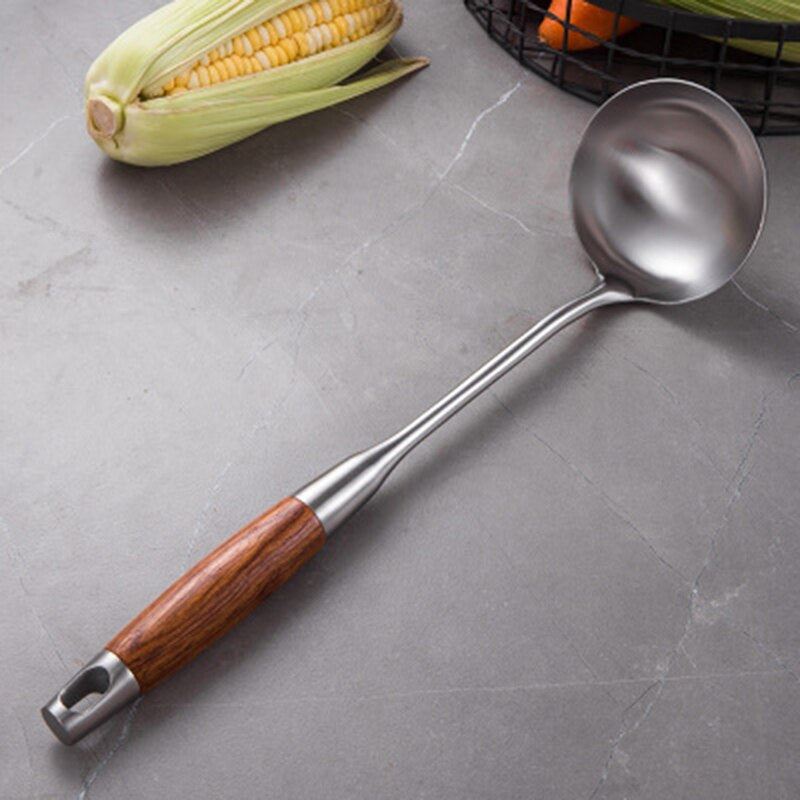 Food Grade Stainless Steel Non-stick Sanding Kitchenware Household Wooden Handle