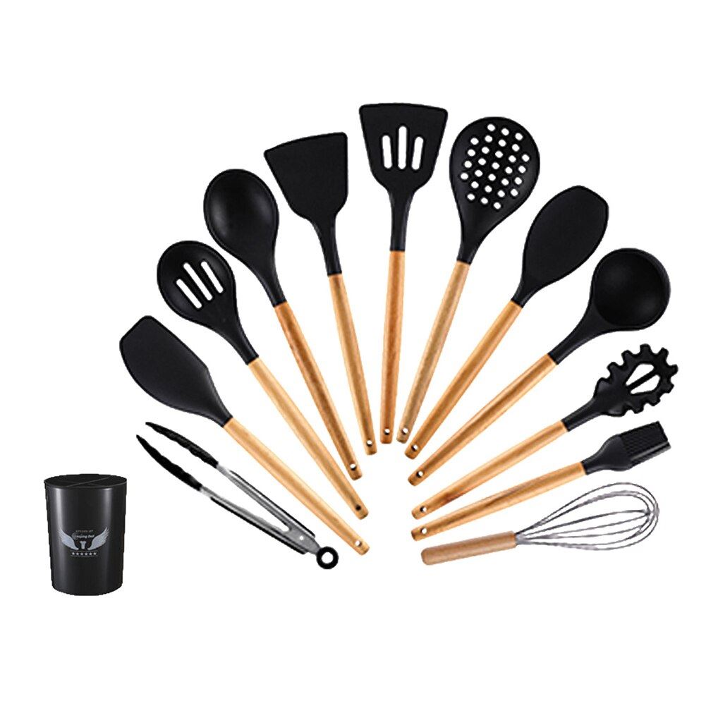 Silicone Kitchenware Cooking Utensil Set Non-stick Cookware Spatula Shovel 12Pc