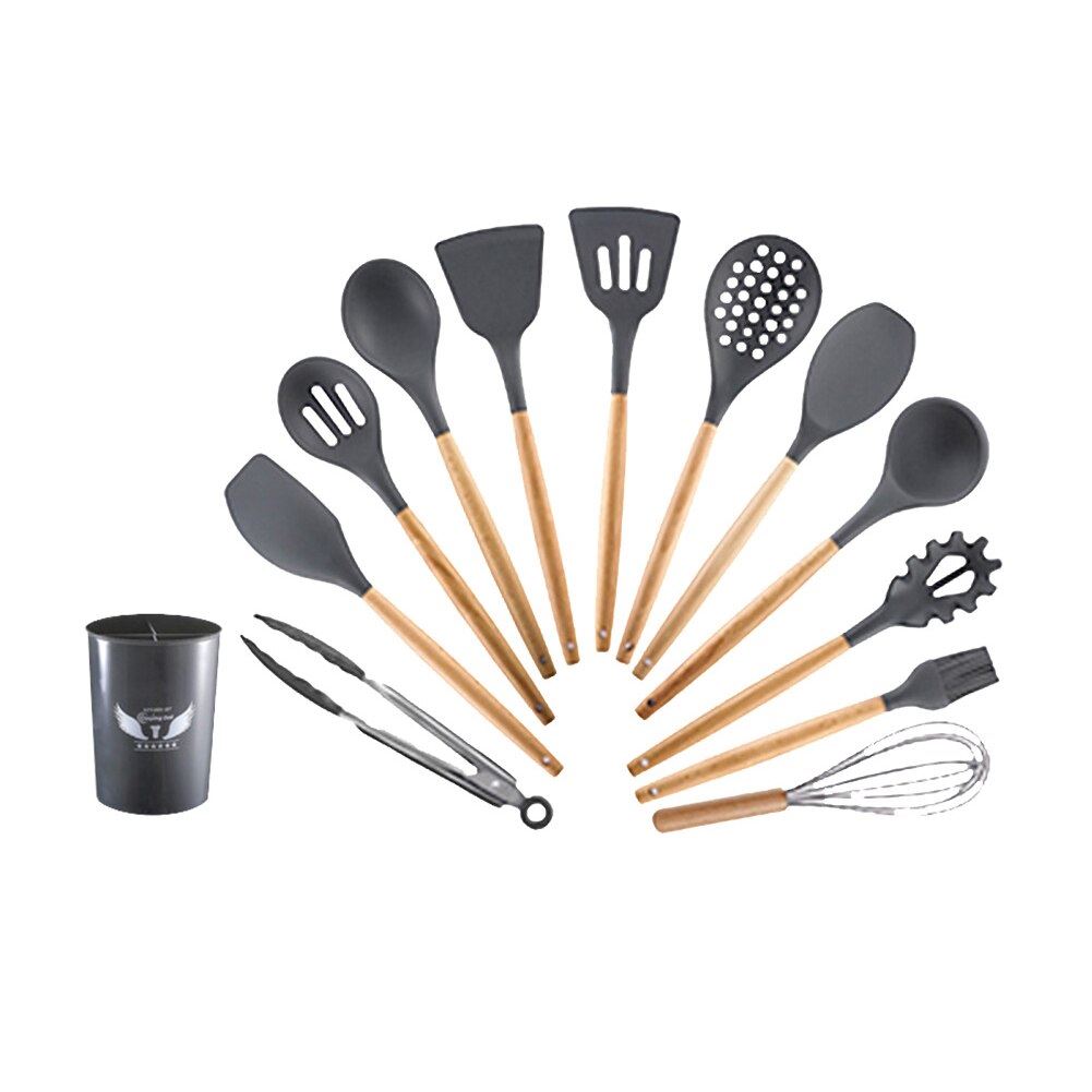 Silicone Kitchenware Cooking Utensil Set Non-stick Cookware Spatula Shovel 12Pc