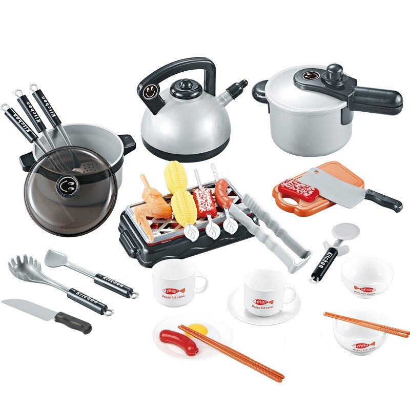 Children Mini Kitchen Toy Set Cookware Pot Pan Kids Pretend Cook Play Toy Simula