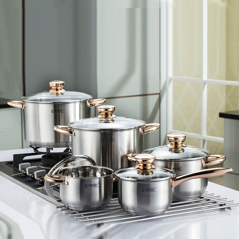 Cooking Pots and Pans Induction Casseroles Frypan Saucepan Inox Set Cookware U