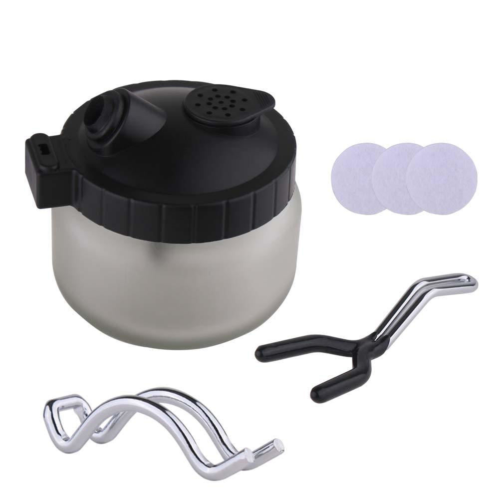 Airbrush Cleaning Pot Spray Gun Cleaner Glass Air Brush Easy Holder Clean Paint