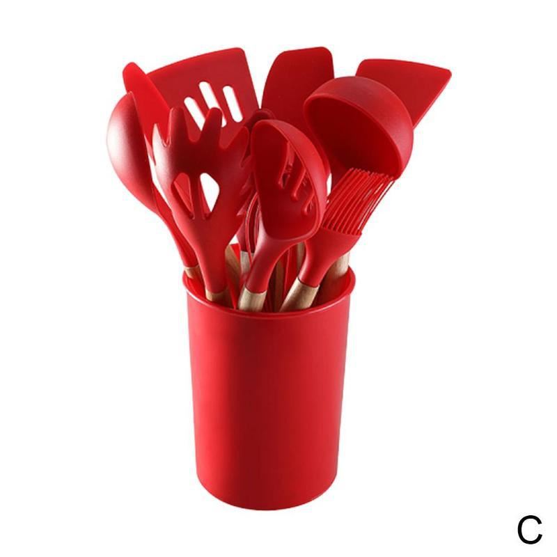 Silicone Kitchenware Kit Non-stick Spatula Spoon Set Durable Cookware 12Pc