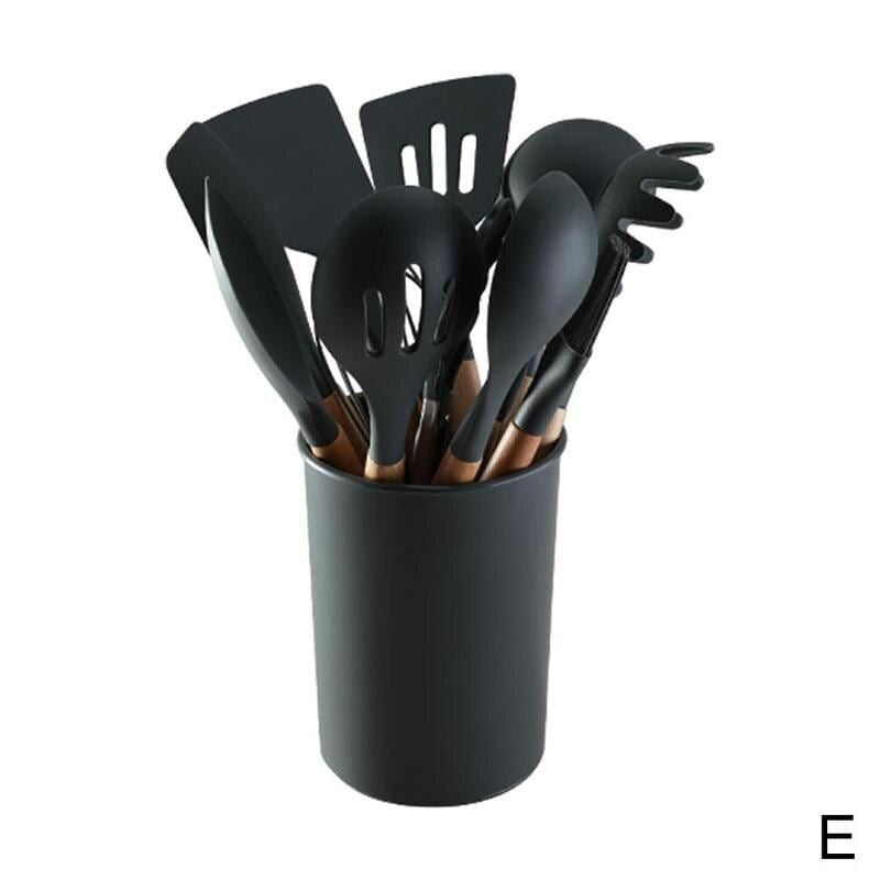 Silicone Kitchenware Kit Non-stick Spatula Spoon Set Durable Cookware 12Pc