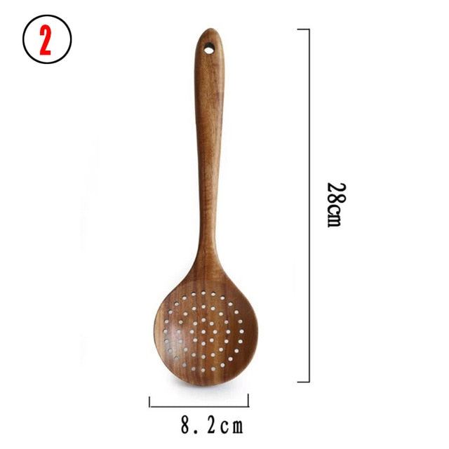 Teak natural wood tableware spoon colander spoon special nano soup