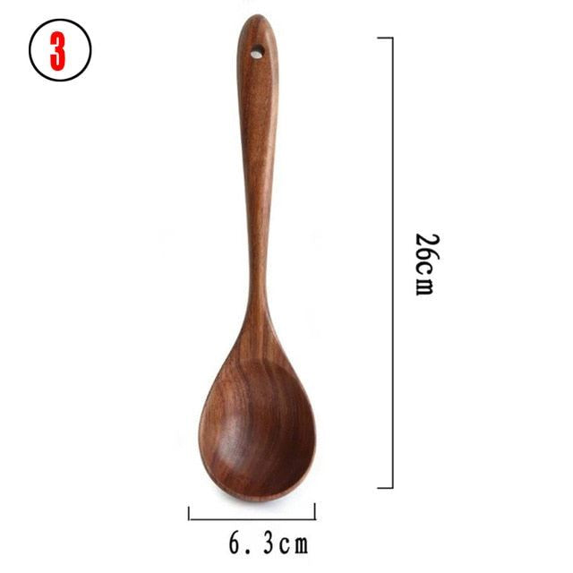 Teak natural wood tableware spoon colander spoon special nano soup