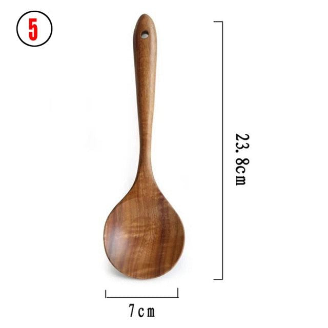Teak natural wood tableware spoon colander spoon special nano soup