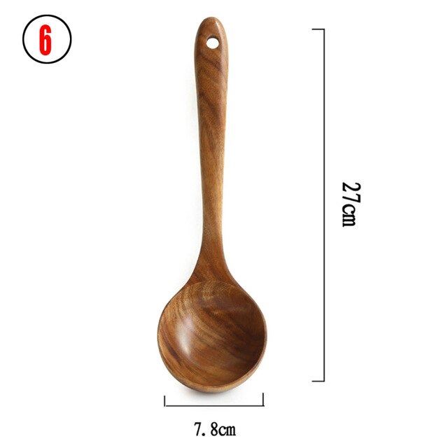 Teak natural wood tableware spoon colander spoon special nano soup