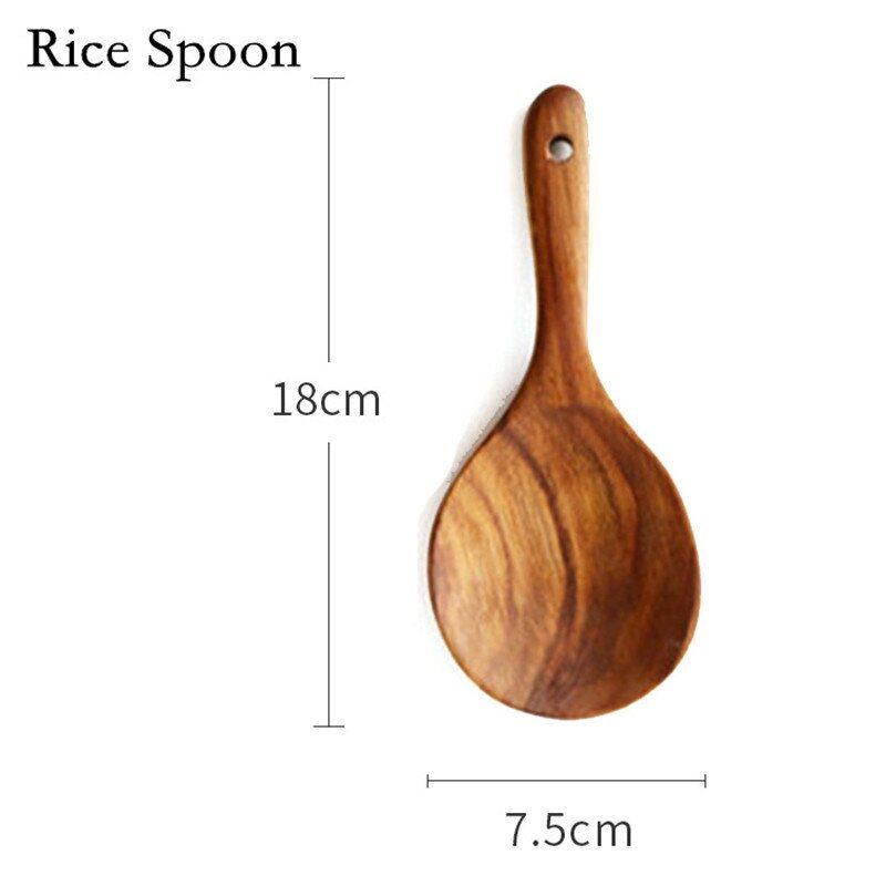 Teak Natural Wood Tableware Spoon Colander Spoon Special Nano Soup Skimmer Cooki