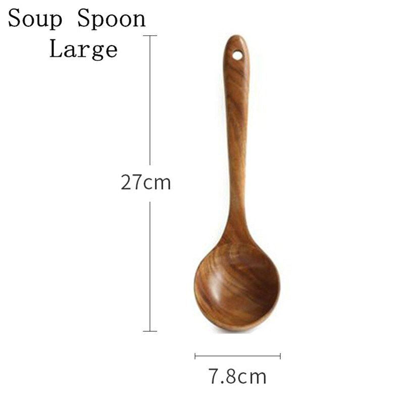 Teak Natural Wood Tableware Spoon Colander Spoon Special Nano Soup Skimmer Cooki