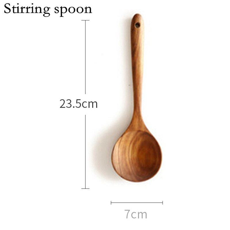 Teak Natural Wood Tableware Spoon Colander Spoon Special Nano Soup Skimmer Cooki