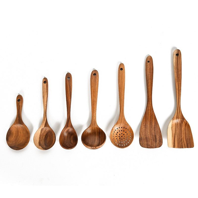Teak Natural Wood Tableware Spoon Colander Spoon Special Nano Soup Skimmer Cooki