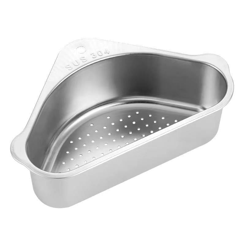 Stainless steel Triangular Sink Strainer Drain Fruit Vegetable Drainer Basket Su