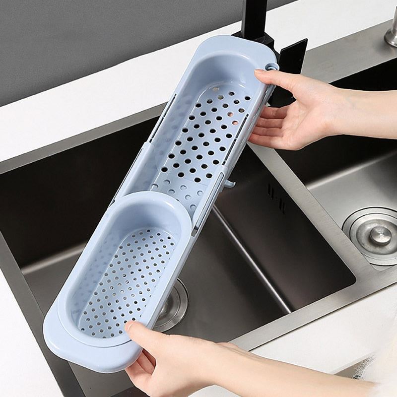 Telescopic Sink Rack Soap Sponge Holder Kitchen Sinks Organizer Adjustable Sinks